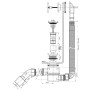 Слив-перелив McAlpine MRB11-WH длина перелива L330-700 х 34 мм автомат пробка-кнопка выход D=40/50 мм белый