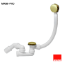 Слив-перелив McAlpine MRB8-PVD для ванны Click-Clack L500хD34мм золото