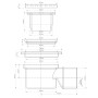 Трап 100 х 100 мм, H=62 мм, выход 50 мм, нерж.сталь McAlpine MRFG4