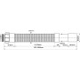 Труба гофрированная McAlpine MRMF4 L=400-1000 мм, 50 мм, вход 1 1/4", выход 32/40 мм