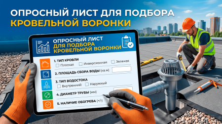 Опросный лист для подбора кровельной воронки