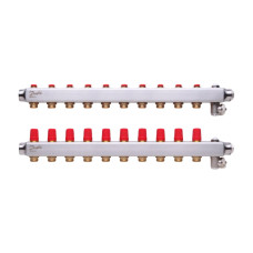 Коллекторная группа SSM-11 Danfoss, 11 контуров, для радиаторного и напольного отопления 088U0811 нерж. сталь