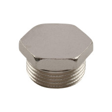 Заглушка НР 3/8'' Tiemme 1500532 резьба никелированная латунь
