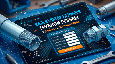 Калькулятор размеров трубной резьбы в дюймах и миллиметрах