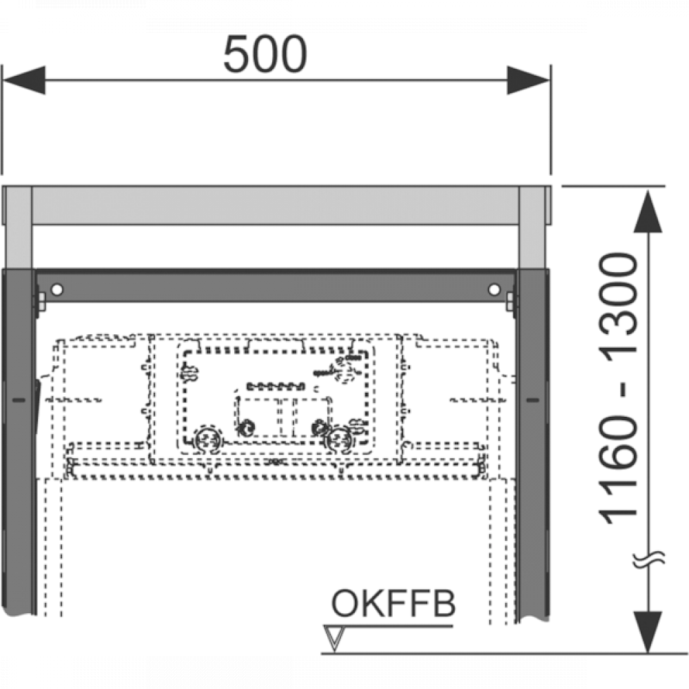 Комплект для изменения высоты крепления модуля к стене TECE 9380002