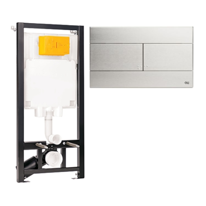 Инсталляция для унитаза OLI 80 ECO с кнопкой SLIM хром матовый 886914SL02 — 886914SL02