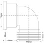 Муфта угловая McAlpine MRDC90-GR раструбная, 110