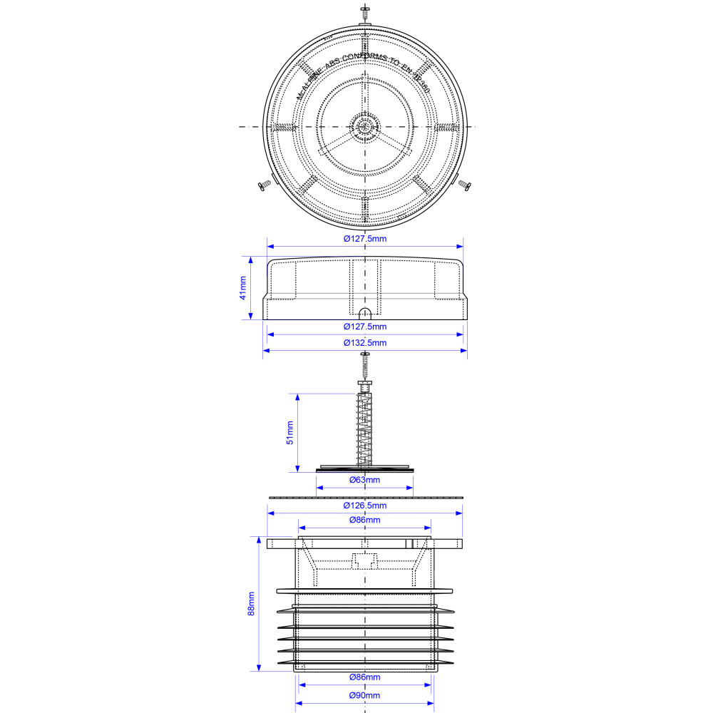 Вакуумный клапан для канализации 110 мм McAlpine MRAA1S (аэратор) с п/п .