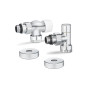 Комплект радиаторных клапанов №3 VMDV12, 1/2" x 3/4"EK, осевой, хром Varmega Design VMDV12-410415