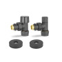 Комплект радиаторных клапанов №1 VMDV10, 1/2" x 3/4"EK, угловой, черный Varmega Design VMDV10-210415