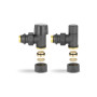 Комплект радиаторных клапанов №1 VMDV10, 1/2" x 3/4"EK, угловой, черный Varmega Design VMDV10-210415