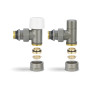 Комплект радиаторных клапанов №1 VMDV10, 1/2" x 3/4"EK, угловой, серый Varmega Design VMDV10-310415
