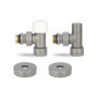 Комплект радиаторных клапанов №1 VMDV10, 1/2" x 3/4"EK, угловой, серый Varmega Design VMDV10-310415