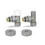 Комплект радиаторных клапанов №1 VMDV10, 1/2" x 3/4"EK, угловой, серый Varmega Design VMDV10-310415