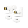 Комплект радиаторных клапанов №3 VMDV12, 1/2" x 3/4"EK, осевой, белый Varmega Design VMDV12-110415