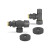 Комплект радиаторных клапанов №3 VMDV12, 1/2" x 3/4"EK, осевой, черный Varmega Design VMDV12-210415