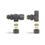 Комплект радиаторных клапанов №3 VMDV12, 1/2" x 3/4"EK, осевой, черный Varmega Design VMDV12-210415