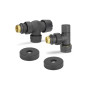 Комплект радиаторных клапанов №3 VMDV12, 1/2" x 3/4"EK, осевой, черный Varmega Design VMDV12-210415