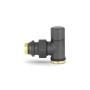 Запорный радиаторный клапан VMDV03, 1/2" x 3/4"EK, угловой, черный Varmega Design VMDV03-210415