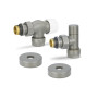 Комплект радиаторных клапанов №3 VMDV12, 1/2" x 3/4"EK, осевой, серый Varmega Design VMDV12-310415