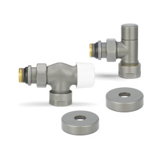 Комплект радиаторных клапанов №3 VMDV12, 1/2" x 3/4"EK, осевой, серый Varmega Design VMDV12-310415