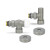 Комплект радиаторных клапанов №3 VMDV12, 1/2" x 3/4"EK, осевой, серый Varmega Design VMDV12-310415