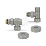 Комплект радиаторных клапанов №3 VMDV12, 1/2" x 3/4"EK, осевой, серый Varmega Design VMDV12-310415