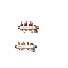 Коллекторная группа SSM-2F-3 Danfoss, 3 контура, для водяных теплых полов, с расходомерами, кронштейнами и воздухоотводчиками 088U0953