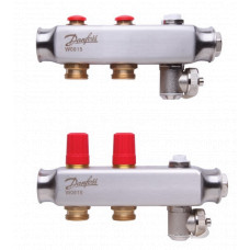 Коллекторная группа SSM-2 Danfoss, 2 контура, для радиаторного и напольного отопления 088U0802 нерж. сталь