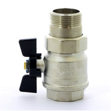 Кран шаровой с американкой 1 1/4" Bugatti New Jersey 922 09220007 бабочка НВ