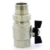 Кран шаровой с американкой 1 1/4" Bugatti Oregon 322 03220042 бабочка НВ