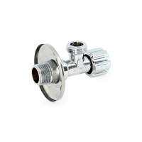 Вентиль 1/2" Uni-Fitt 185A2000 НН для подключения смесителей, хромированный, рукоятка пластик