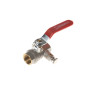 Шаровой кран Ридан BVR-DR 065B8317RG 3/4" ручка-рычаг, со спускным элементом, латунь