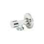 Вентиль Uni-Fitt 187A2300 НН 1/2"х3/4" для подключения стиральных машин, хромированный, рукоятка пластик