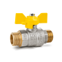 Кран шаровый для газа 3/4 НН LD 47.20.Н-Н.Б.GAS с наружной резьбой ДУ 20 бабочка 47.354.20