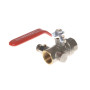 Шаровой кран Ридан BVR-DR 065B8320RG 1/2" ручка-рычаг, со спускным элементом, латунь