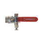Шаровой кран Ридан BVR-DR 065B8320RG 1/2" ручка-рычаг, со спускным элементом, латунь