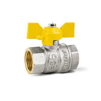 Кран шаровой газовый 1 дюйм LD Pride 47.25.В-В.Б.GAS с нутренней резьбой латунный ДУ 25 бабочка 47.350.25