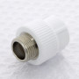 Муфта комбинированная сварка-Н PPR 25-3/4" Pro Aqua PA230 | PA23014P полипропилен белый