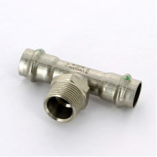 Тройник 18×3/4" Viega 445973 нержавеющая сталь
