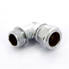 Соединение угловое 15x1/2"Н Tiemme 1130040 обжим - резьба хромированная латунь