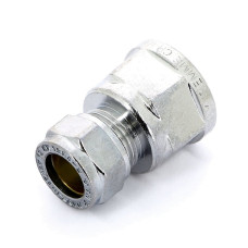 Соединение прямое 12x1/2" В Tiemme 1130059 обжим - резьба хромированная латунь