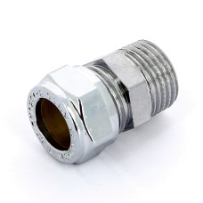 Соединение прямое 10х1/2" Н Tiemme 1130024 обжим - резьба хромированная латунь