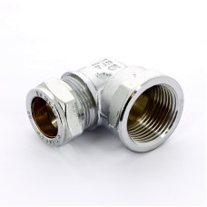 Соединение угловое 10x1/2" В Tiemme 1130052 обжим - резьба хромированная латунь