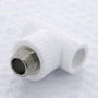 Тройник полипропиленовый с наружной резьбой PPR 20-1/2-20 Pro Aqua | PA25008P белый