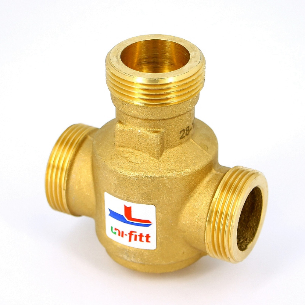 Клапан трехходовой термостатический 60˚С Uni-Fitt Н 1"1/4 для напольных котлов боковое смешение Kvs 9 | 359G6095
