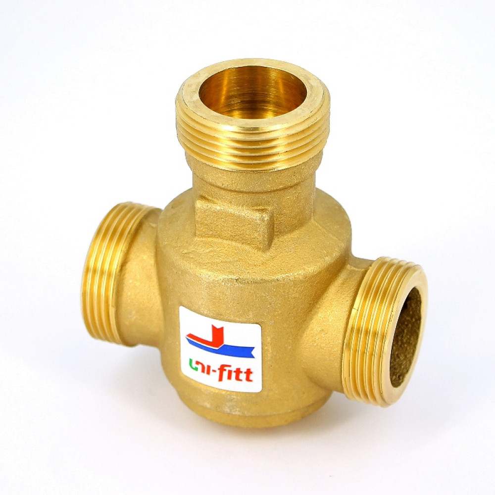 Клапан трехходовой термостатический 60˚С Uni-Fitt Н 1"1/4 для напольных котлов боковое смешение Kvs 9 | 359G6095