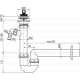 Сифон трубчатый для мойки Alcaplast A810-DN40 с peшeткой DN70 и отводом