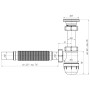 Сифон для раковины АНИ пласт BM1005 1.1/4"х32 mini "Юнг" с гибкой трубой 32х32
