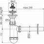 Сифон для раковины со сливом Alcaplast A410, пластик, DN32 AG210512432
